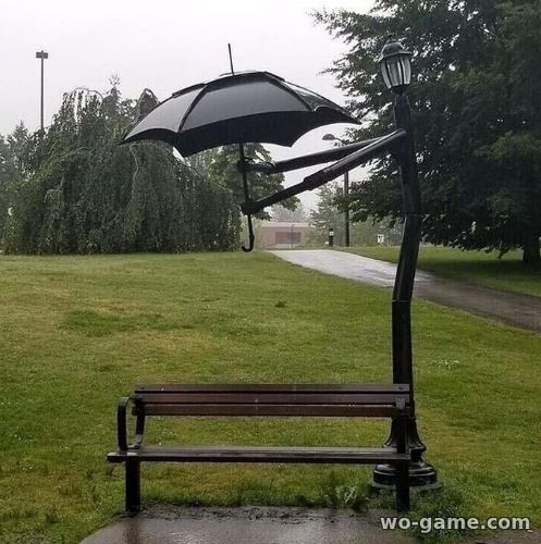 Прекрасная идея, скамейка с зонтиком