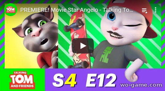 Talking Tom and Friends in English movie 2019 new series Movie Star Angelo Season 4 Episode 12 look online for kids for free